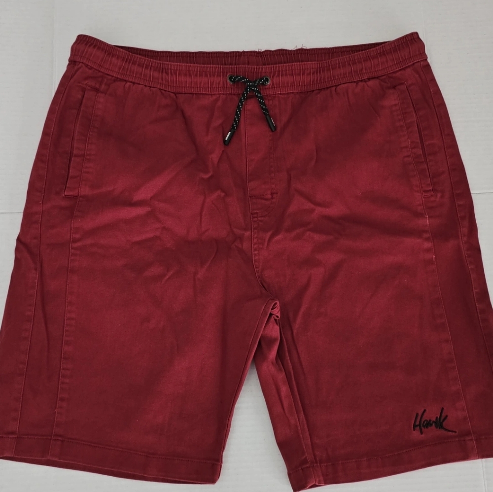 Men's Tony Hawk Joggers Stretch Twill Shorts Size XL Burgundy Maroon
